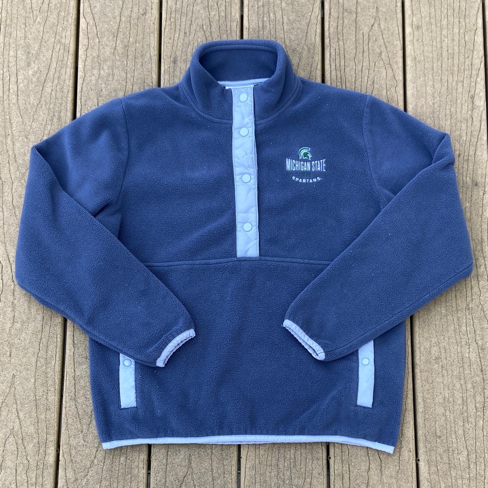 MSU Champion Fleece Gray Pull Over with Pockets Women’s Medium Michigan State